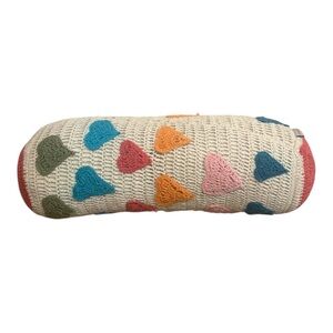 Colorful Heart Pattern Bolster Pillow